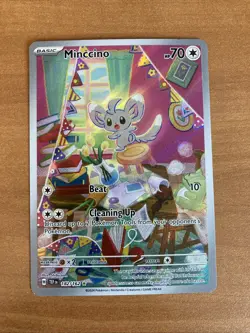 Temporal Forces Minccino 182 & Cinccino 183 Full art Holo Pokemon Card NM Set - Image 2