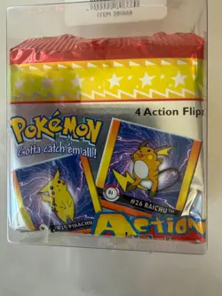 LOT OF 10 POKEMON PREMIER EDITION ACTION FLIPZ 4 CARD PACKS FACTORY SEALED 1999 - Image 3