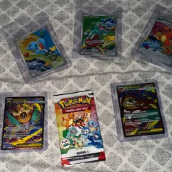 Pokemon Series 1 Squirtle Bulbasaur Charmander Pikachu Lot 5 Standard Card Stock - Image 1