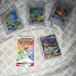 Pokemon Series 1 Squirtle Bulbasaur Charmander Pikachu Lot 5 Standard Card Stock - Image 3