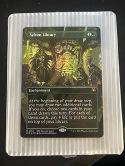 MTG Secrets Of Strixhaven Sylvan Library Borderless Foil Special Guest - Image 1