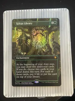 MTG Secrets Of Strixhaven Sylvan Library Borderless Foil Special Guest - Image 3