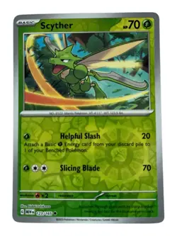 Scyther 123/165 Uncommon 151 Pokemon Reverse Holo Near Mint - Image 1
