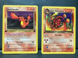 DARK CHARMELEON + CHARMANDER [NM/LP] 1ST EDITION TEAM ROCKET VINTAGE POKEMON - Image 1