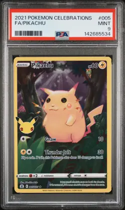 2021 POKEMON CELEBRATIONS #005 FULL ART/PIKACHU PSA 9 - Image 1