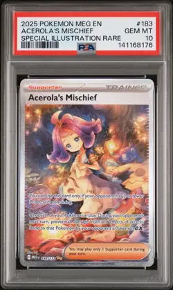 2025 POKEMON MEGA EVOLUTION SPECIAL ILLUSTRATION RARE ACEROLA'S MISCHIEF PSA 10 - Image 1