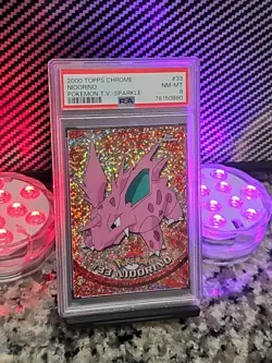 NIDORINO *SPARKLE* Topps Chrome Pokemon TV 2000 #33 PSA 8 NM-MT RARE POP 17 🔥🔥 - Image 1