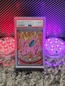 NIDORINO *SPARKLE* Topps Chrome Pokemon TV 2000 #33 PSA 8 NM-MT RARE POP 17 🔥🔥 - Image 2