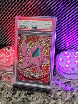 NIDORINO *SPARKLE* Topps Chrome Pokemon TV 2000 #33 PSA 8 NM-MT RARE POP 17 🔥🔥 - Image 3