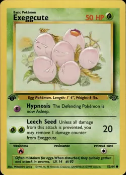 Pokemon 1st Ed. Jungle Common Exeggcute 52/64 - Near Mint (NM) - Image 1