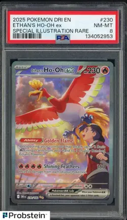 2025 Pokemon DRI EN #230 Ethan's Ho-Oh ex Special Illustration Rare PSA 8 - Image 1