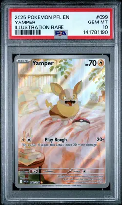 2025 POKEMON PFL EN-PHANTASMAL FLAMES ILLUSTRATION RARE #099 YAMPER PSA 10 - Image 1