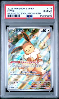 2025 POKEMON SVP EN-SV BLACK STAR PROMO #173 EEVEE PSA 10 - Image 1