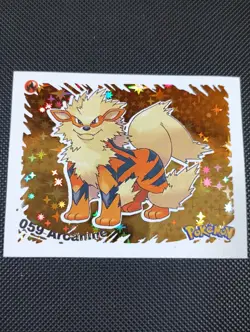 2022 POKEMON Prizma Sticker #059 Arcanine Gold Star Holo Peru US Seller - Image 1