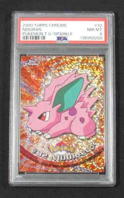 2000 Topps Chrome Pokemon T.V. #32 SPARKLE NIDORAN PSA 8 NM-MT - Image 1