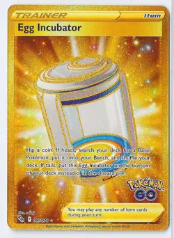 Pokemon Egg Incubator Pokemon GO 087/078 Secret Rare Gold Near Mint NM - Image 1