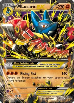 M Lucario EX Mega Secret Rare 113/111 XY Furious Fists Holo 220HP Pokemon TCG - Image 1