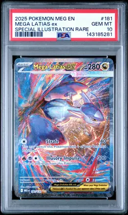 2025 POKEMON MEGA EVOLUTION SPECIAL ILLUSTRATION RARE #181 MEGA LATIAS EX PSA 10 - Image 1