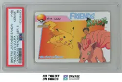 1999 Pokemon Japanese Bandai Carddass Vending Ser.5 Pikachu vs Vulpix PSA #168 - Image 1