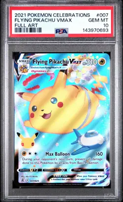 2021 POKEMON CELEBRATIONS #007 FULL ART/FLYING PIKACHU VMAX PSA 10 - Image 1