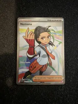 NEMONA 229/091 FULL ART TRAINER PALDEAN FATES NEAR MINT - Image 1