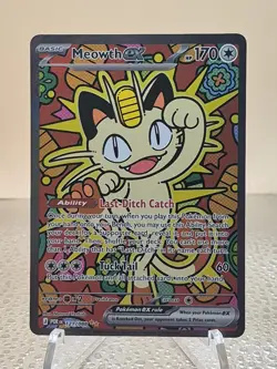 Pokemon Meowth EX Full Art Holo Cat Basic 170 HP 121/088 PDR - Image 1