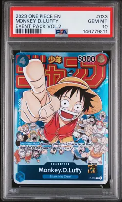 2023 ONE PIECE PROMOS EVENT PACK VOL.2 #033 MONKEY D. LUFFY PSA 10 - Image 1