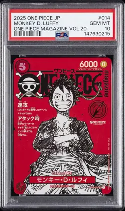 2025 ONE PIECE JAPANESE PROMOS MAGAZINE VOL.20 MONKEY D. LUFFY PSA 10 - Image 1