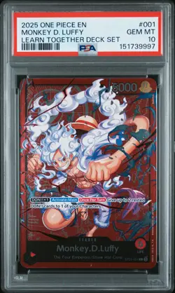 2025 ONE PIECE LEARN TOGETHER DECK SET #001 MONKEY D. LUFFY PSA 10 - Image 1