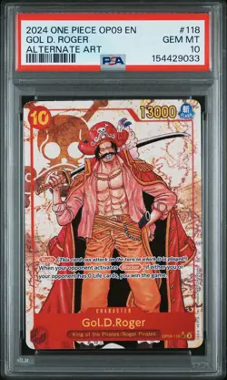 2024 ONE PIECE OP09-EMPERORS IN THE NEW WORLD ALTERNATE ART GOL D. ROGER PSA 10 - Image 1