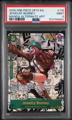 One Piece CCG Jewelry Bonney Manga Alternate Art 2025 OP12-118 PSA 9 Mint - Image 1