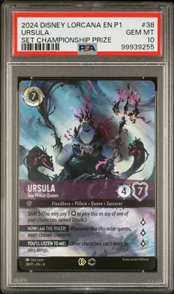 2024 DISNEY LORCANA PROMO URSULAS RETURN SET CHAMPIONSHIP PRIZE #3 URSULA PSA 10 - Image 1
