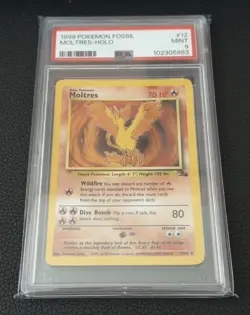 Pokemon TCG 1999 Fossil Moltres Holo PSA 9 12/62 - Image 1