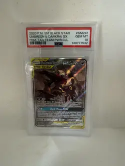 2020 Umbreon & Darkrai GX Pokemon PSA 10 Tag Team Black Star Promo SM241 Gem - Image 1