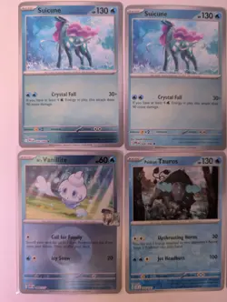 Pokemon TCG Reverse Holo 6-Card Lot Suicune Snom Paldean Tauros Cetitan - Image 2