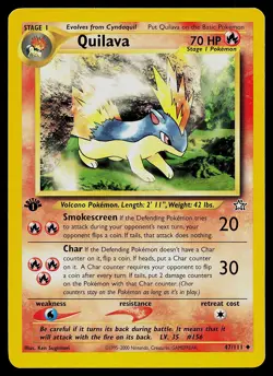 Pokemon Card - Quilava Neo Genesis 47/111 Uncommon 1st Edition - Image 1