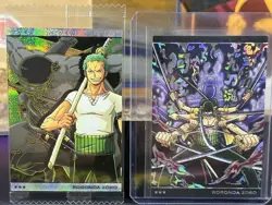 One Piece Wafer Card Lot — Roronoa Zoro Holographic Cards 1 Sealed - 1 Open - Image 1