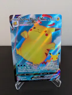 Surfing Pikachu VMAX 009/025 Pokemon Ultra Rare Celebrations Card NM - Image 1