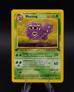 Weezing Pokemon Card 1st Edition Fossil Set 45/62 Uncommon TCG 1999 WOTC - Image 1