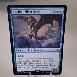 Magic: The Gathering Ancient Silver Dragon CLB Mythic Creature Blue 056/361 - Image 1