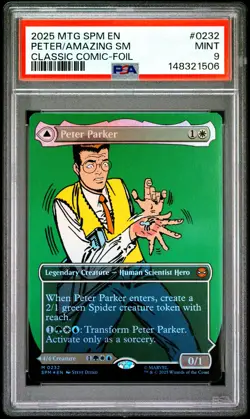 2025 MTG MARVEL'S SPIDER-MAN #0232 AMAZING SPIDER-MAN/PETER PARKER PSA 9 - Image 1
