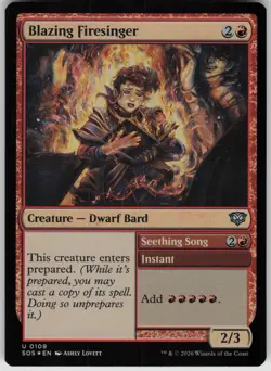 MTG Blazing Firesinger Foil NM Secrets of Strixhaven Magic 109 - Image 1