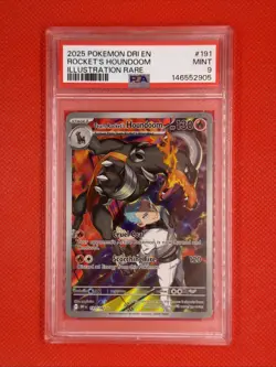 POKEMON 2025 Destined Rivals Illustration Rare ROCKET'S HOUNDOOM #191 PSA 9 Mint - Image 1