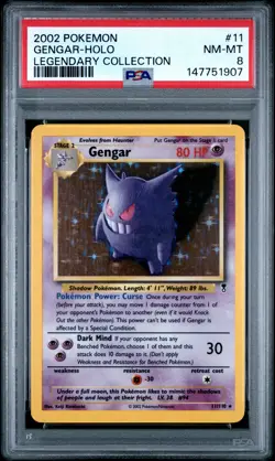 2002 POKEMON LEGENDARY COLLECTION #11 GENGAR-HOLO PSA 8 - Image 1