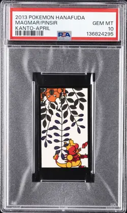 2013 POKEMON HANAFUDA KANTO APRIL MAGMAR/PINSIR PSA 10 - Image 1