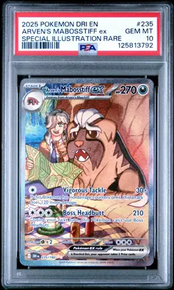 2025 POKEMON DRI SPECIAL ILLUSTRATION RARE #235 ARVEN'S MABOSSTIFF EX PSA 10 - Image 1