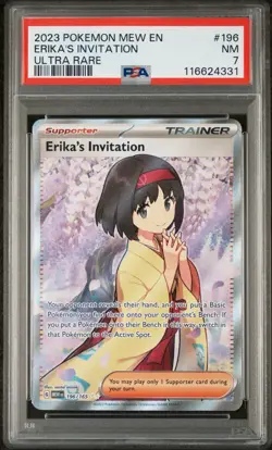Pokemon TCG Erika's Invitation Full Art 196/165 Scarlet & Violet 151 PSA 7 - Image 1