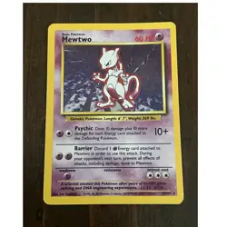 Pokemon Mewtwo 10/102 Base Set Holo Rare English 1999 HP60 Basic - Image 1
