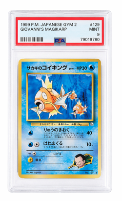 PSA 9 1999 Pokemon P.M. Japanese Giovanni's Magikarp #129 POP 153 - Image 1