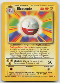 Electrode 21/102 Rare Base Set Unlimited Pokemon Near Mint - Image 1